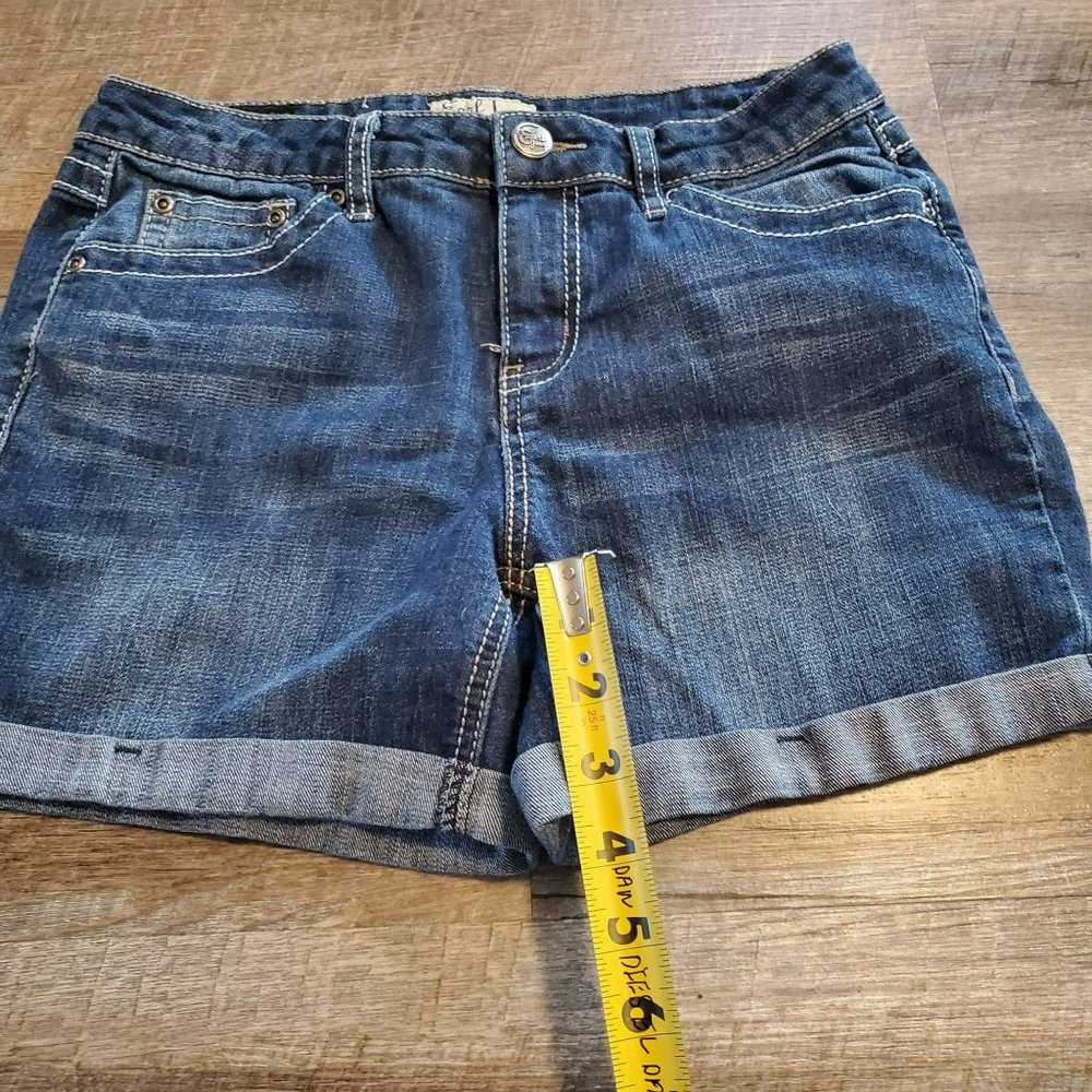 Earl Jeans Shorts Denim Juniors Sz 6 Dark Wash - Picture 4 of 7